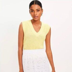 NWT LOFT V-Neck Sweater Vest in Yellow